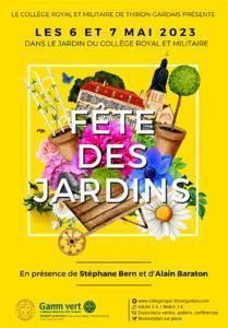 Affiche jaune dela fête des Jardins 2023